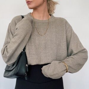Oatmeal Butter Soft Minimalist Oversized Slouchy Knit Sweater Top